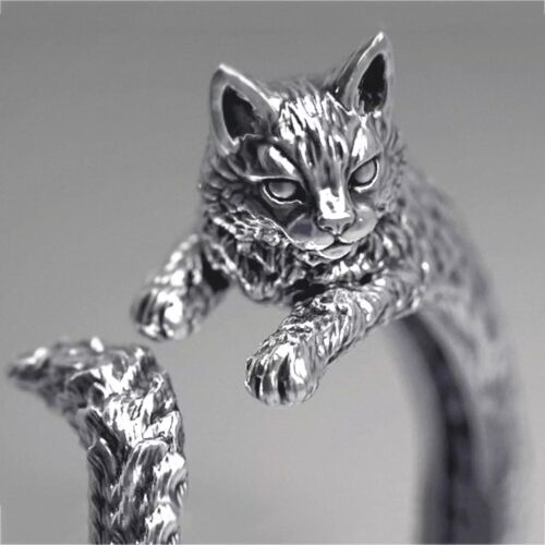 Handmade Cat Chasing Tail Ring - Image 3