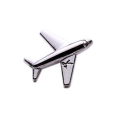 Silver Airplane Lapel Pin | Chrome Plane Lapel Pin