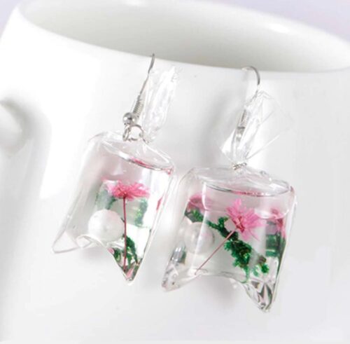 Hand-dried Flower In a Bag Earrings - Image 2