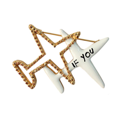 If You Just Go | Glam Airplane Pin Brooch