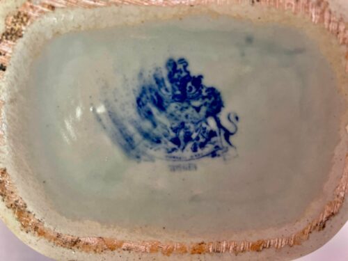 1980s Victoria Ware Ironstone Two-Handled Blue White Chinoiserie Vase - Image 3
