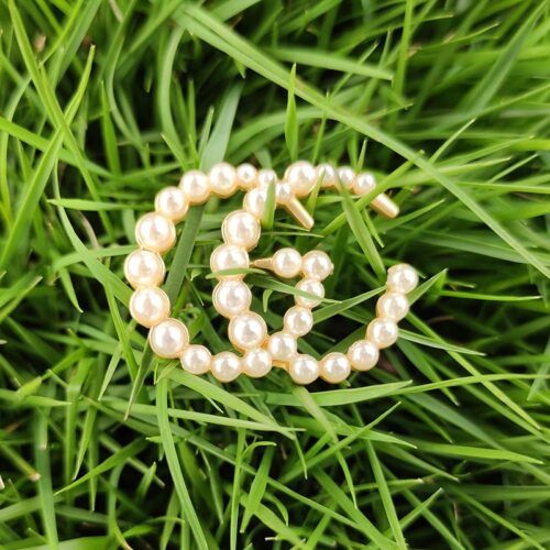 Luxury Pearl Double G Pierced Earring Stud - Image 2
