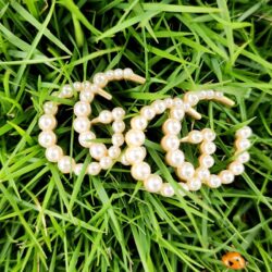 Luxury Pearl Double G Pierced Earring Stud