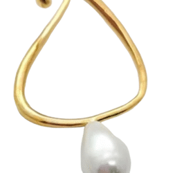 Simple Water Drop Single Pearl Earrings Gold
