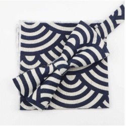 Art Deco Linen Abstract Bow Tie Handkerchief Pocket Square Set - Wedding Party