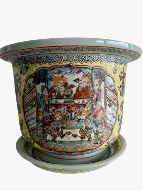 Large Antique Cantonese Chinese Jardinere Planter Famille Rose - Image 11