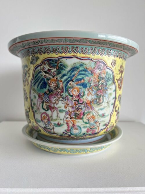 Large Antique Cantonese Chinese Jardinere Planter Famille Rose - Image 9