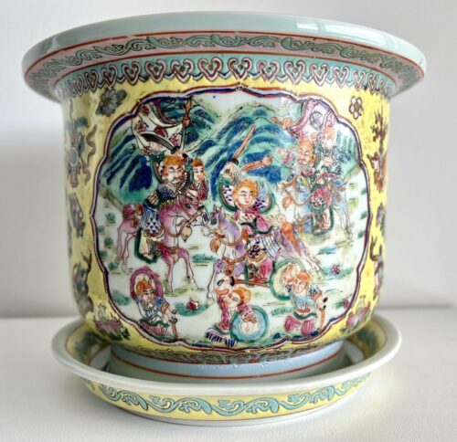 Large Antique Cantonese Chinese Jardinere Planter Famille Rose - Image 8