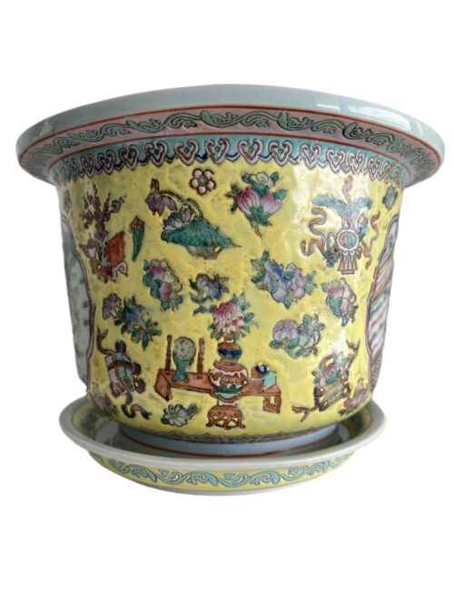 Large Antique Cantonese Chinese Jardinere Planter Famille Rose - Image 6