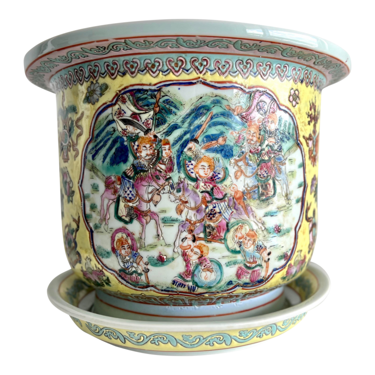 Large Antique Cantonese Chinese Jardinere Planter Famille Rose