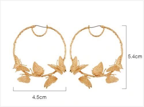 Butterfly Hoop Earrings | Gold Butterfly Earrings - Image 5