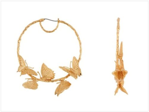 Butterfly Hoop Earrings | Gold Butterfly Earrings - Image 2