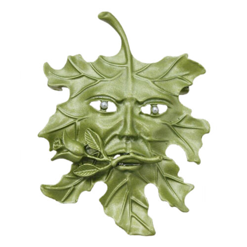 Leaf With Face Brooch