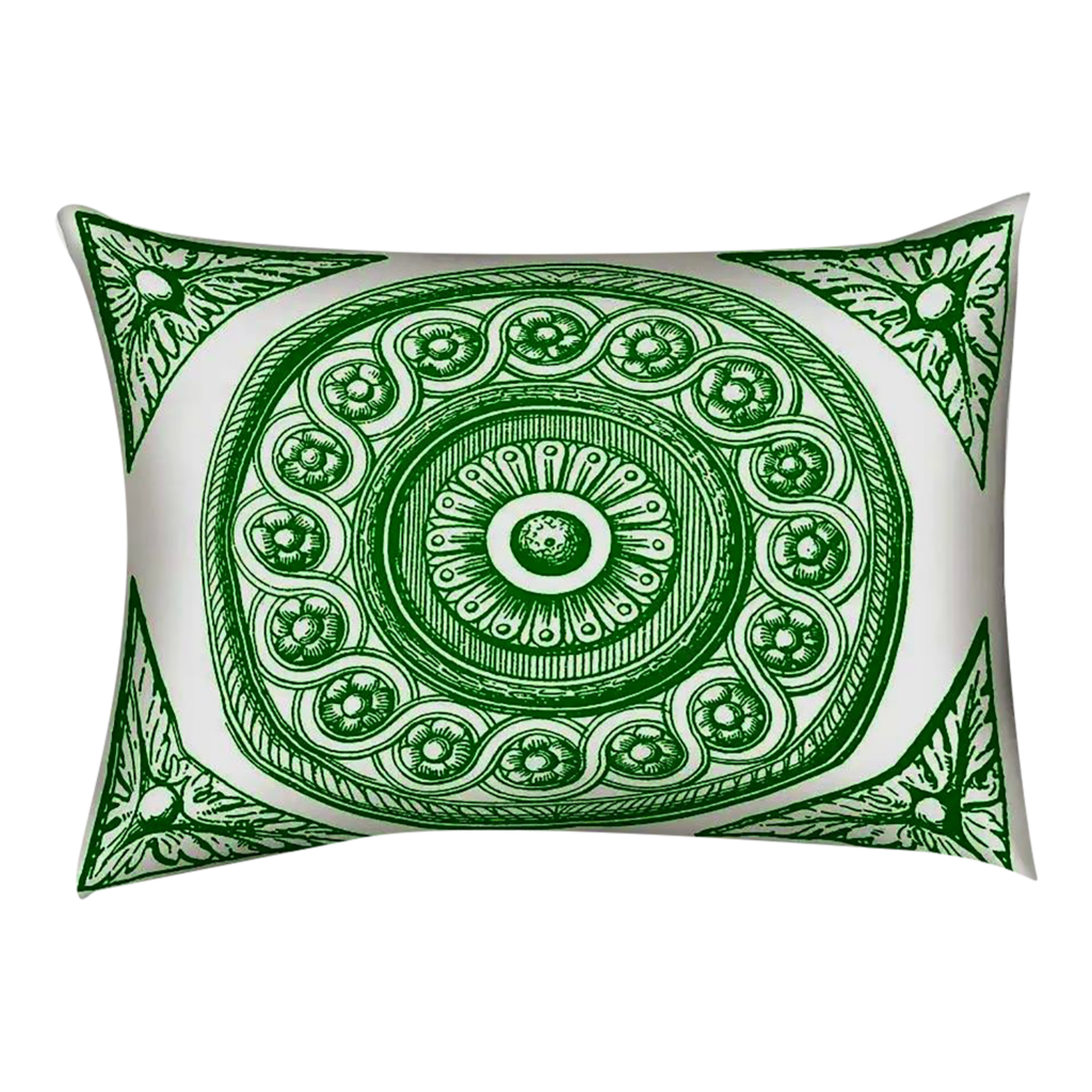 green pillow cover