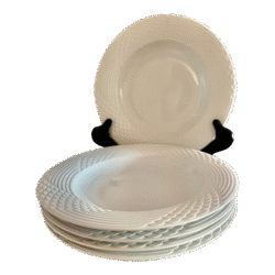 1970s Hutschenreuther Scala Rimmed White Wolf Karnagel Bowls, Made in Germany- Set of 5