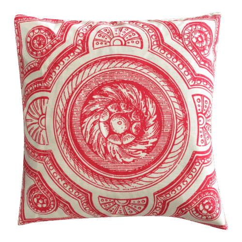Contemporary Italy Inspired Medallion Filigree Coral Pink Pillow Cover