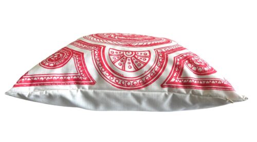 Contemporary Italy Inspired Medallion Filigree Coral Pink Pillow Cover - Image 5
