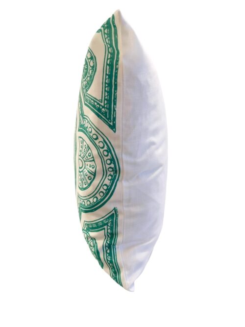Contemporary Italy Inspired Medallion Filigree Green Pillow Cover - Image 7