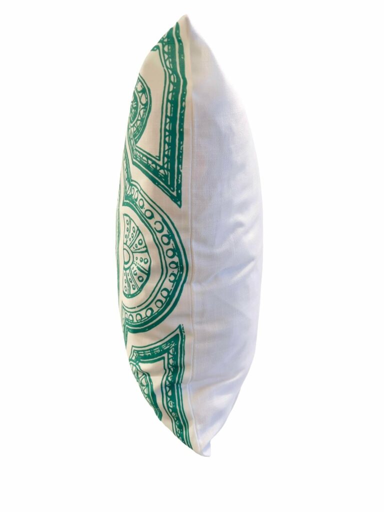 green pillow cover