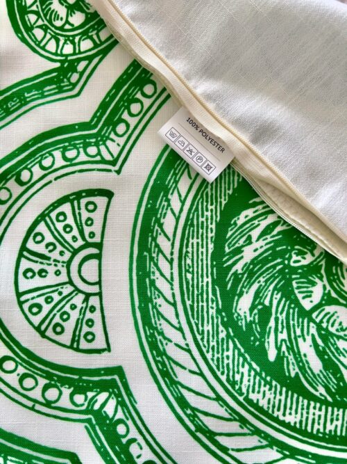 Contemporary Italy Inspired Medallion Filigree Green Pillow Cover - Image 3