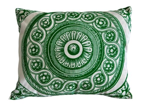 Contemporary Kelly Green Viscaya Circle Medallion Filigree Pillow Cover - Image 4