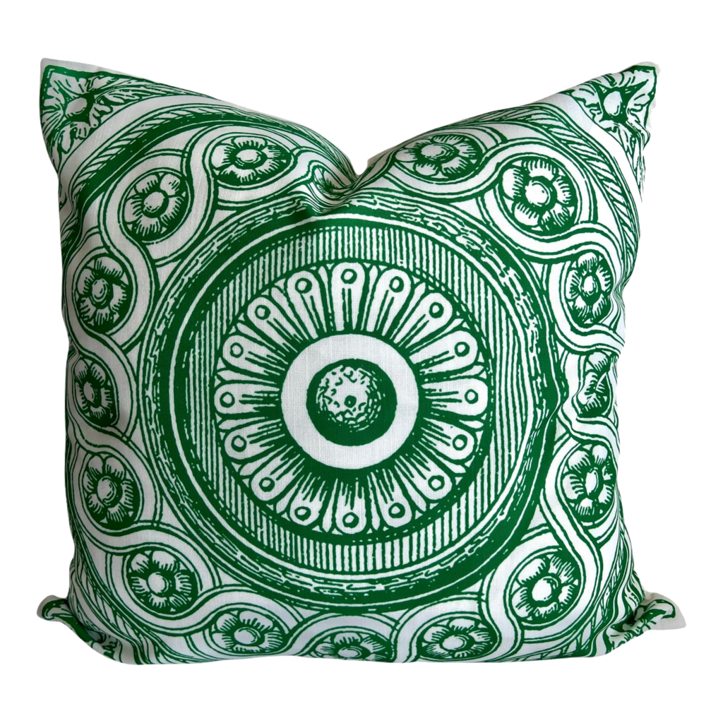 green pillow cover