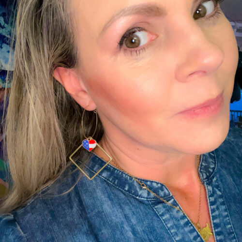 Heart Patriotic Earrings | American Flag Earrings - Image 2