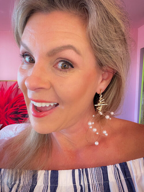 Wired Up & Ready | Zig Zag Pearl Earrings - Image 2
