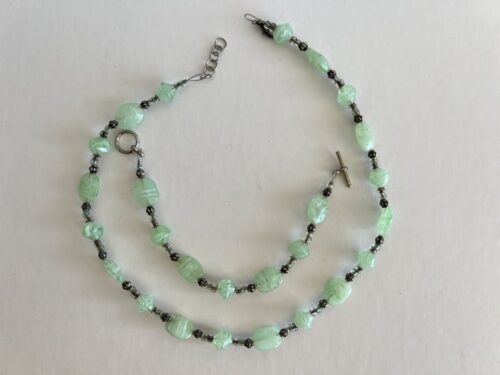 Jadeite Green Glass Bead Necklace