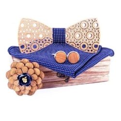 Circular Wooden Cut Bow Tie
