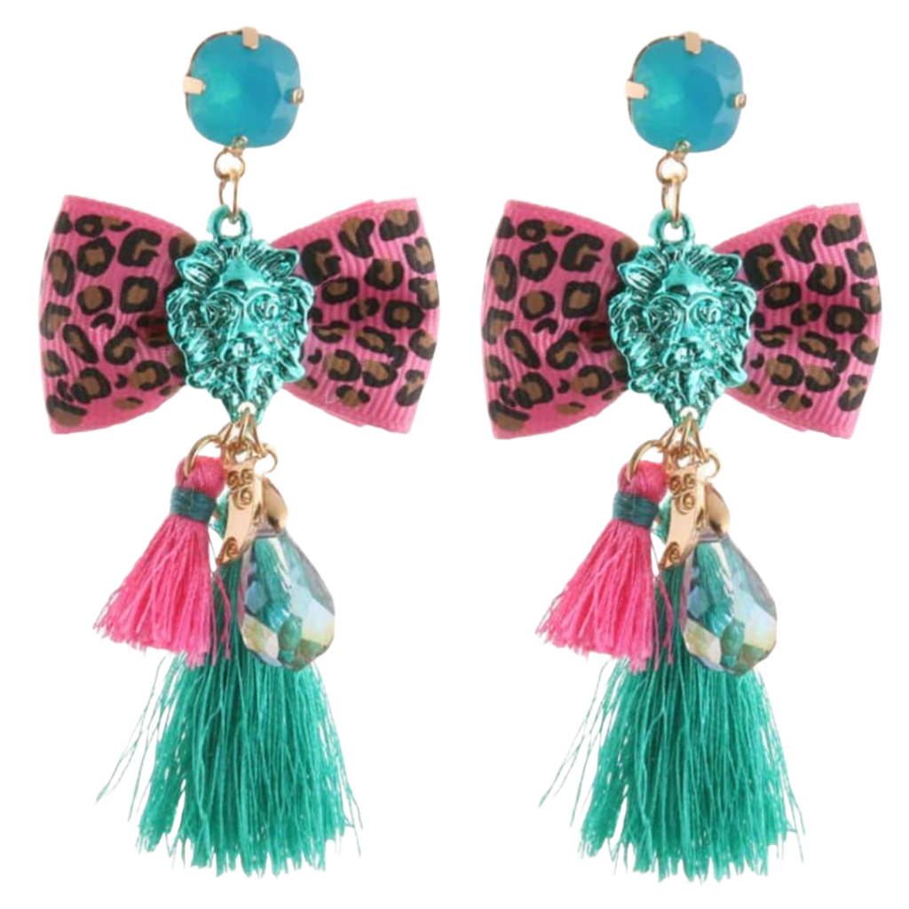 Passementarie Earrings Pink Leopard
