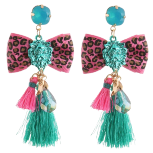 Passementarie Earrings Pink Leopard