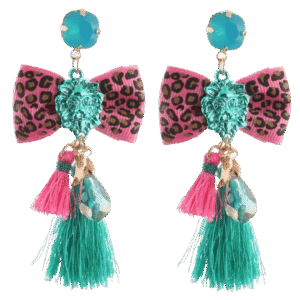 Passementarie Earrings Pink Leopard