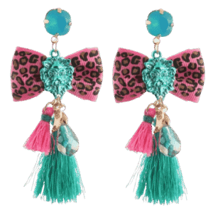 Passementarie Earrings Pink Leopard