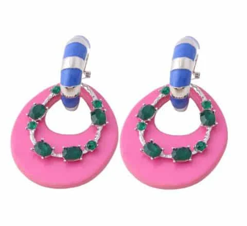 Beautiful 4-Way Versatile Interchangeable 80's Miami Vice Hoop Earrings