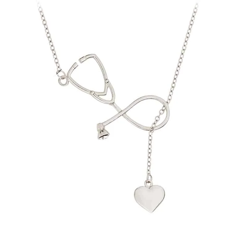 #1 Unique Stethoscope Necklace | Nursing Gifts, Gifts for Nurses - Silver