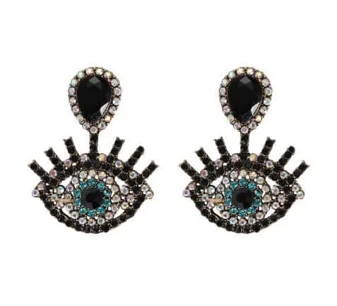 Lash Out! Eye Rhinestone Earrings
