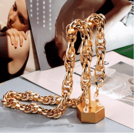 Chunky Metal Necklace Strap Eyeglass Holder