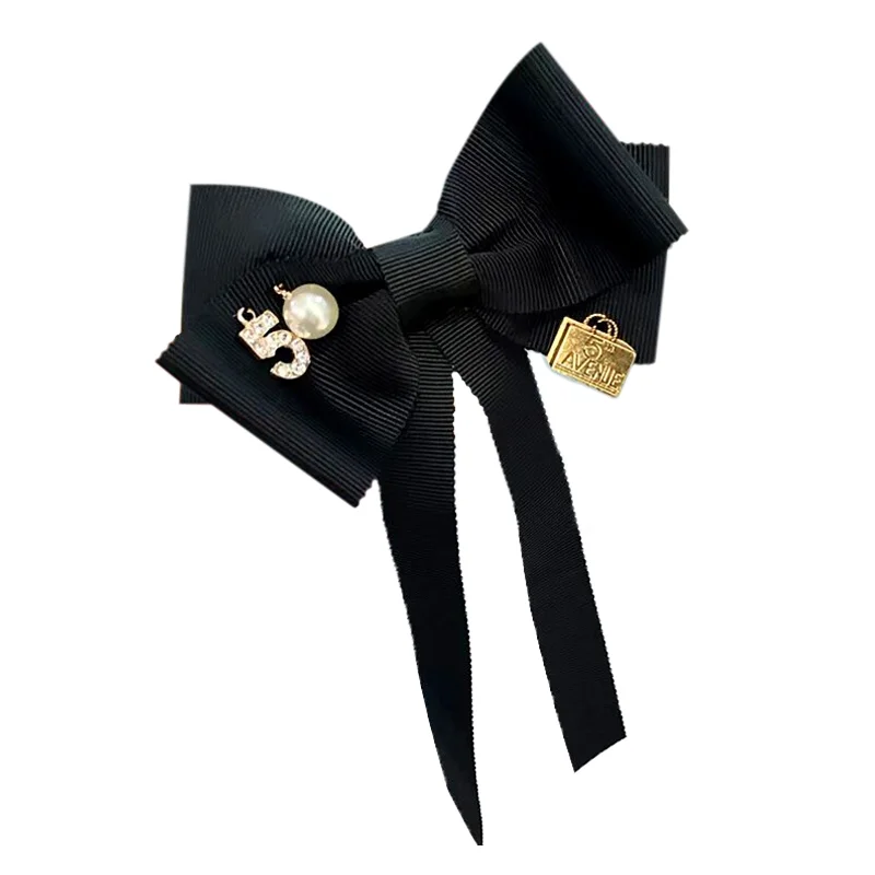 No. 5 Classic Black Bowtie For Blouses or Home Decor