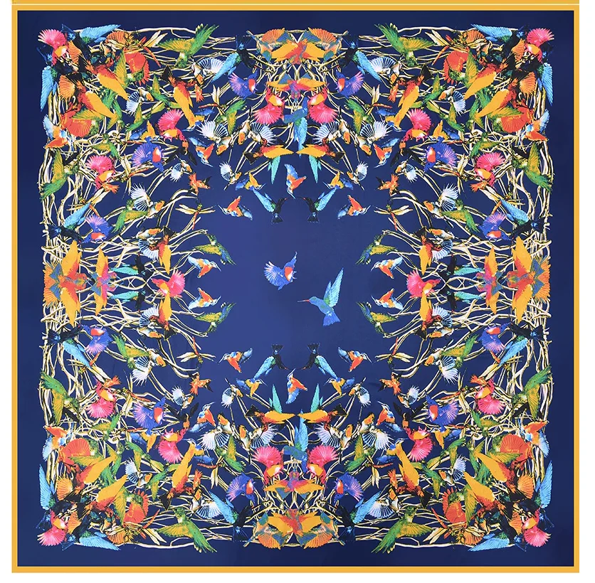 Spread Your Wings | Navy Exotic Bird Scarf, Facial Covering